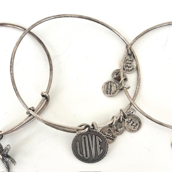 Alex and Ani 4 silver Charmed Bracelets - Picture 3 of 6